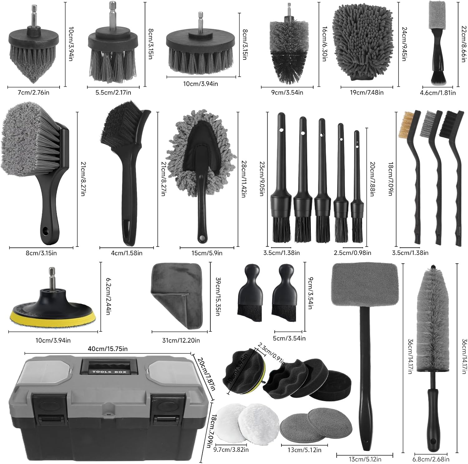 Car Detailing Kit, 36Pcs Profe - Interior Detailing Kit のレビューと価格