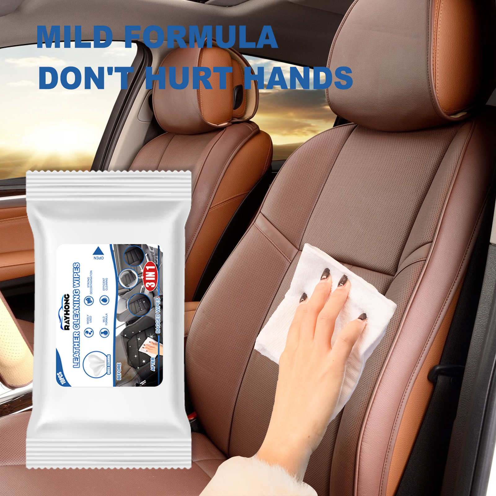 Car Leather Cleaning Wipes, Se - Dirt Brush Interior のレビューと価格