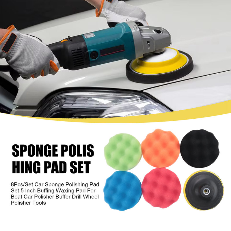 ABJA-8Pcs/Set Car Sponge Polis - Polish Pad Set Buffer のレビューと価格