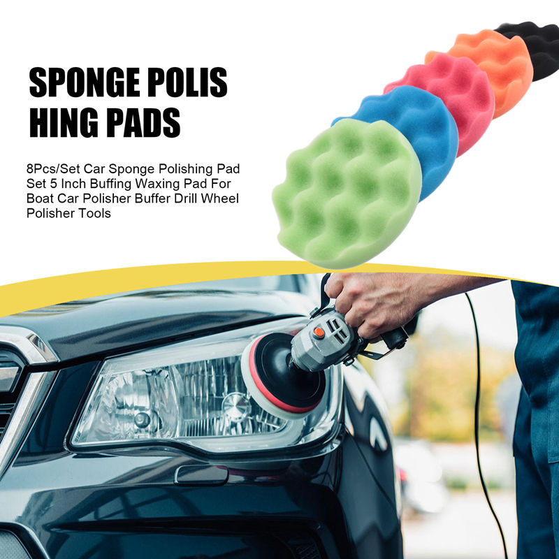 ABJA-8Pcs/Set Car Sponge Polis - Polish Pad Set Buffer のレビューと価格