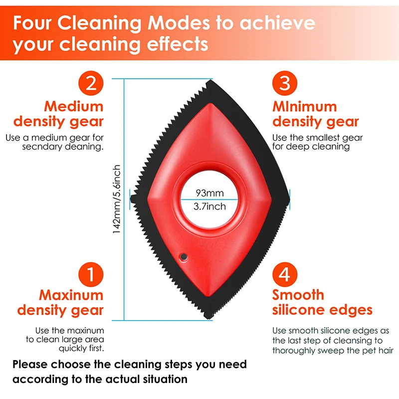 4 Modes Pet Hair Remover Comb  - Seat Cleaner Fabric のレビューと価格