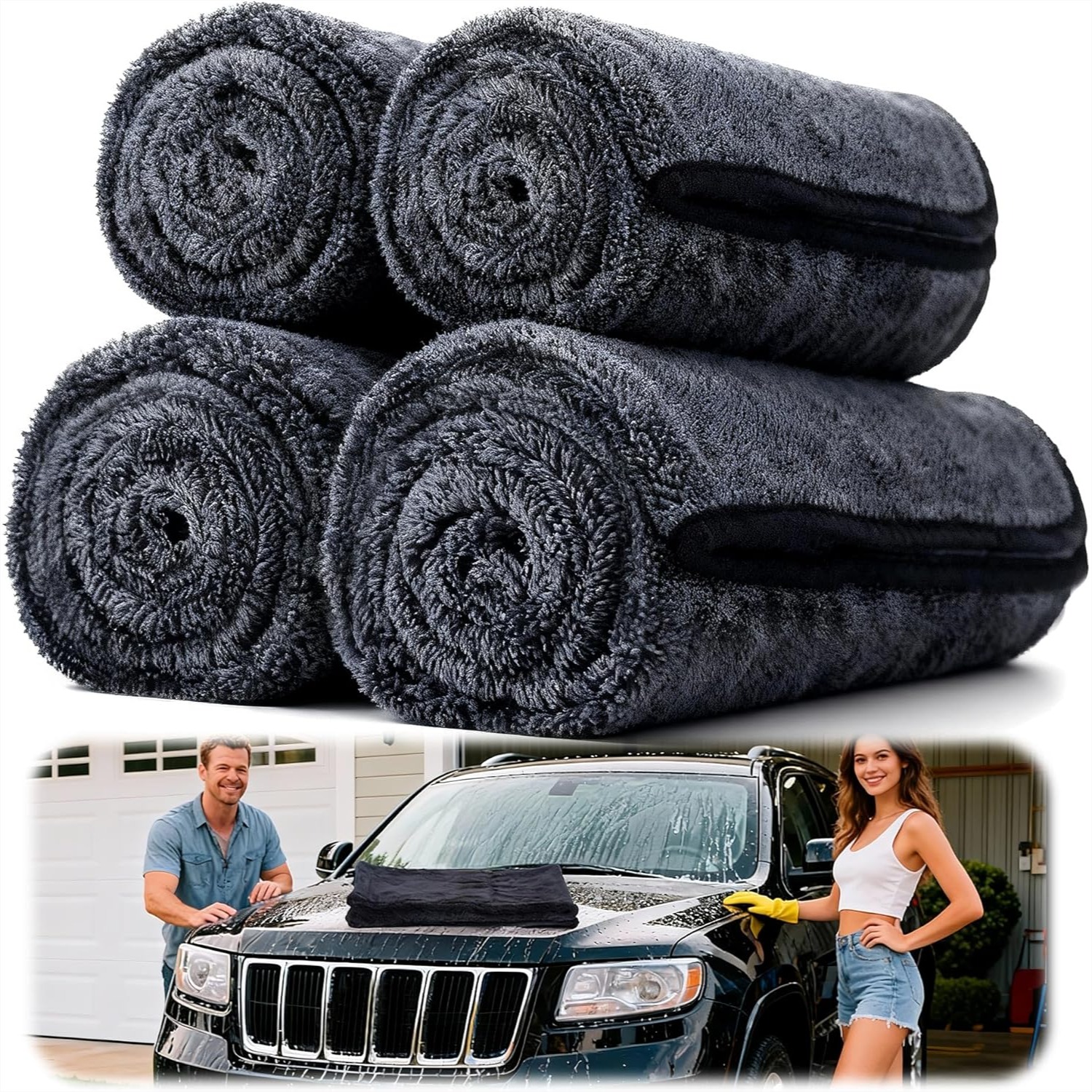 4PCS Microfiber Car Drying Tow - Microfiber Towel Detailing のレビューと価格