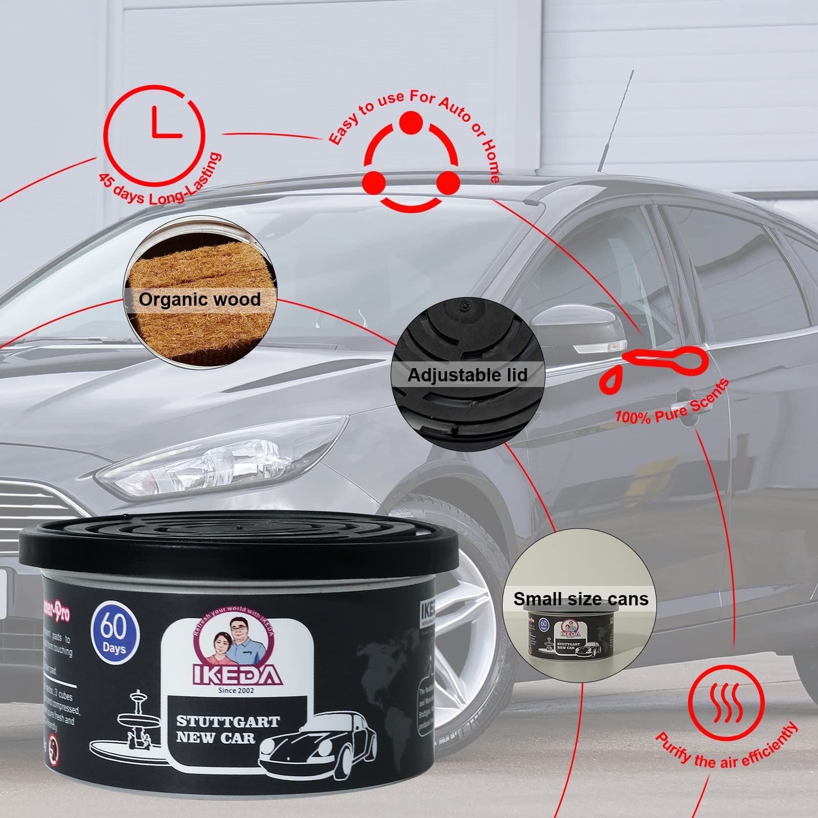Car Air Freshener: Pack of Fou - Odor Eliminator Car のレビューと価格