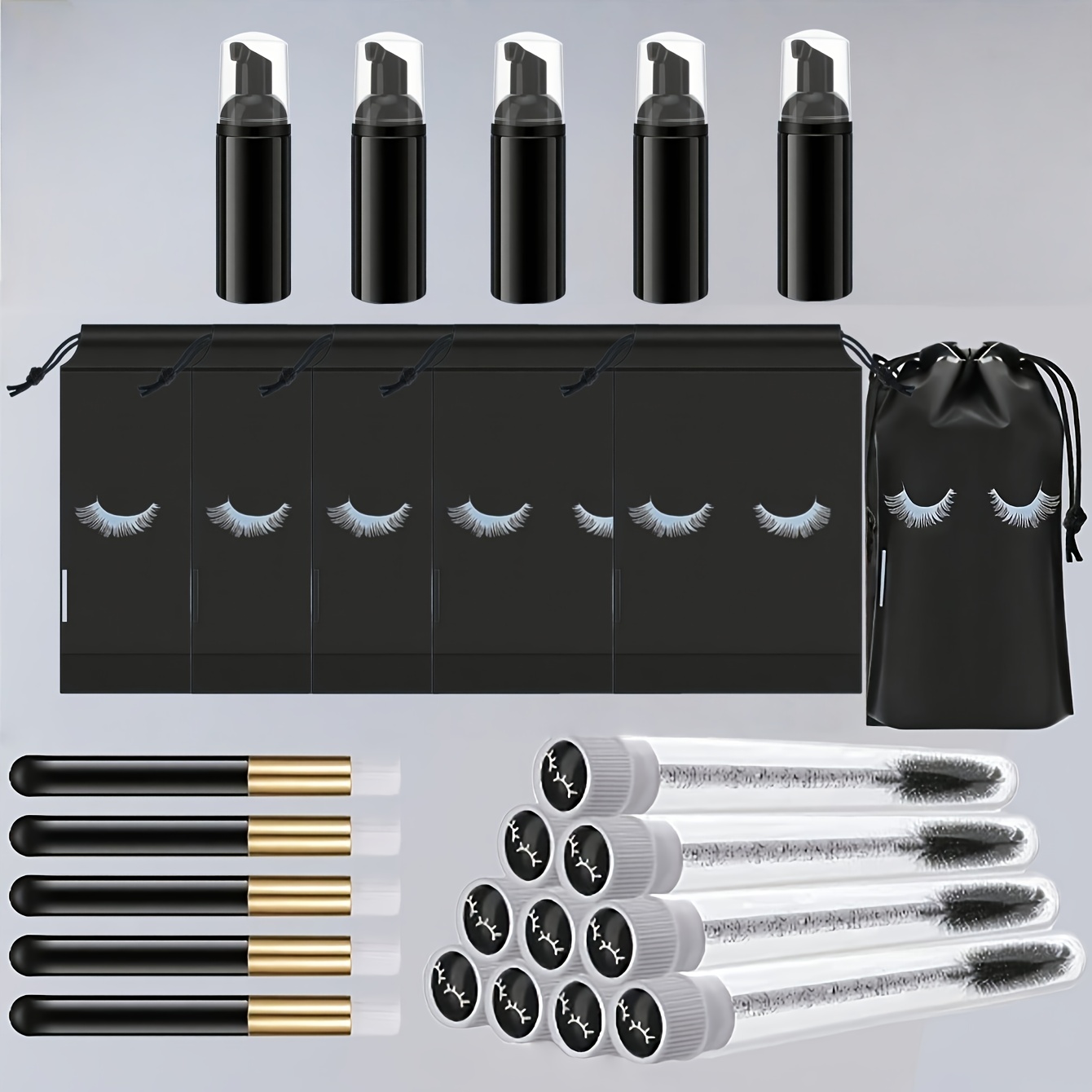 20Pcs Lash Care Kit - 5 Foam P - Detailing Brush Set のレビューと価格