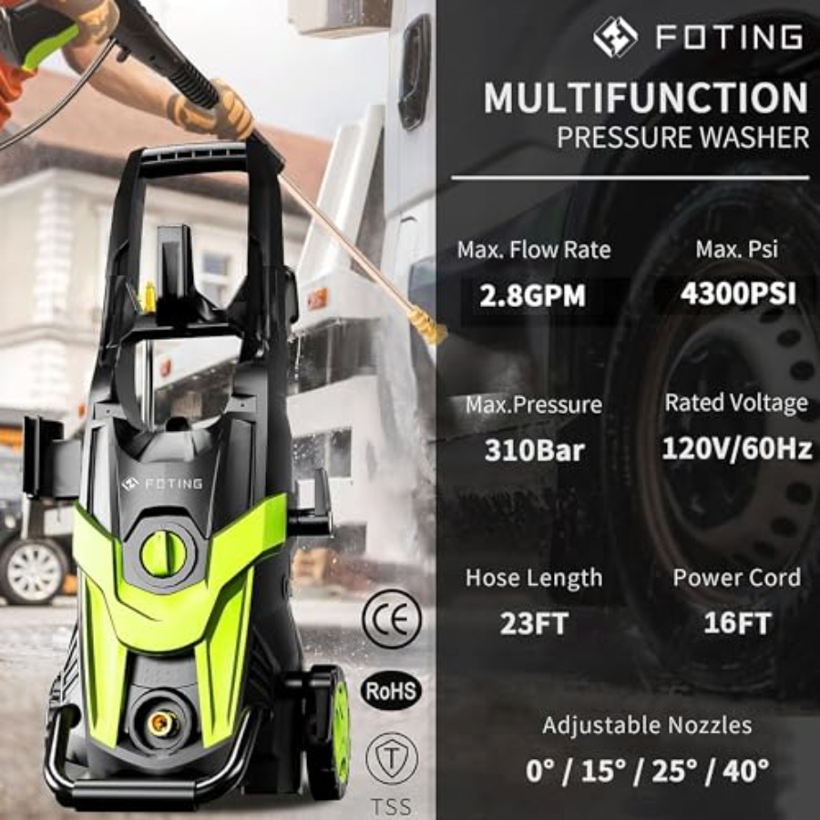 Power waher 4300PSI with 4 Qui - Foam Cannon Car Wash のレビューと価格