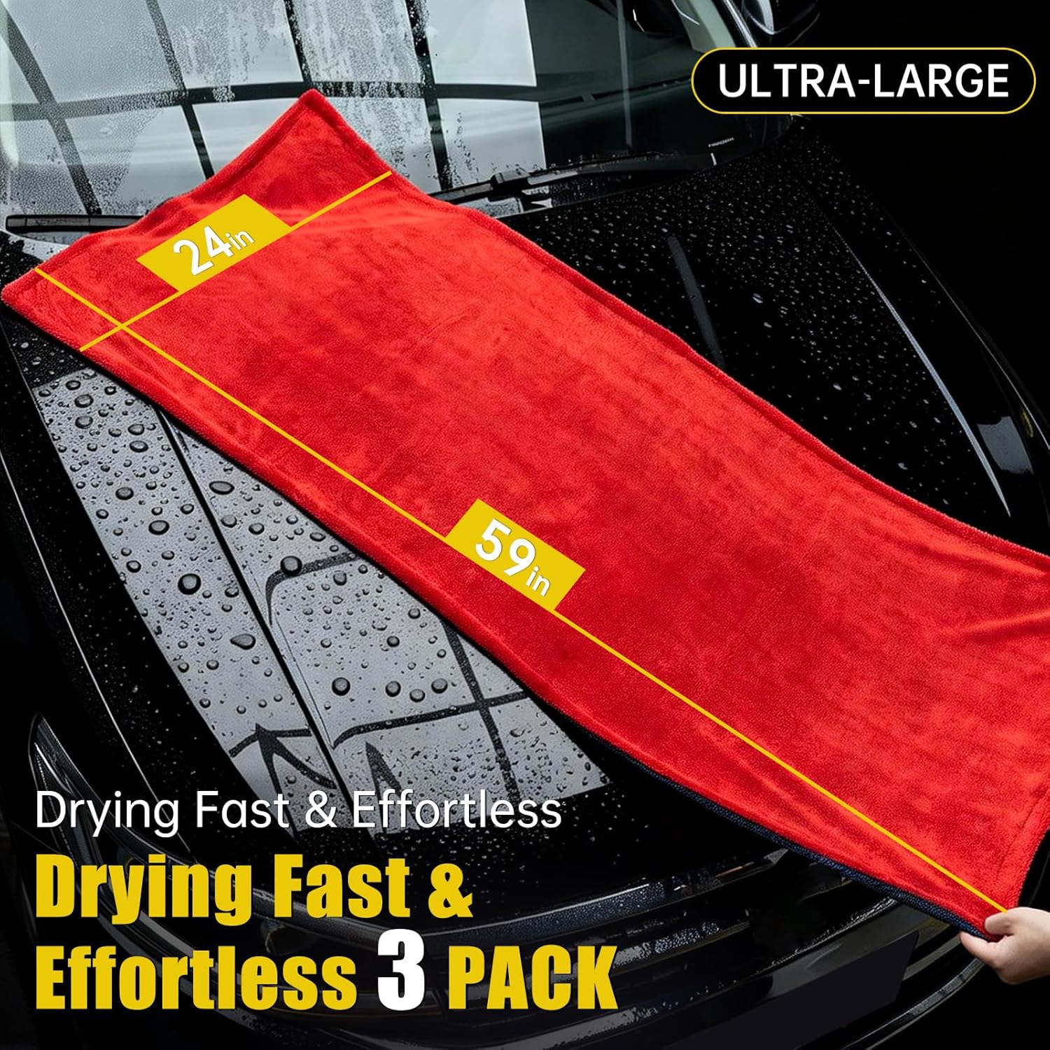 3-Pack Car Drying Towel Microf - Microfiber Towel Detailing のレビューと価格