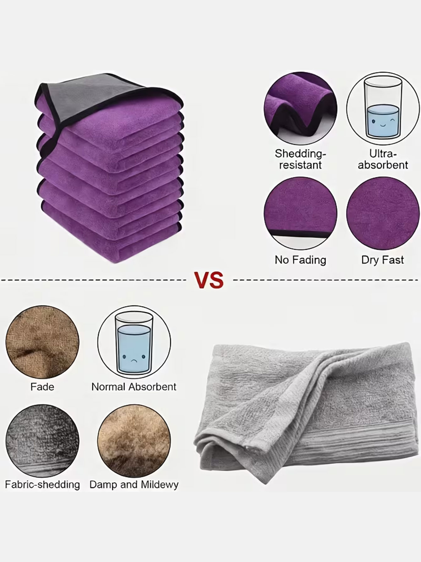 10-Pack Double-Sided Coral Vel - Microfiber Towel Detailing のレビューと価格
