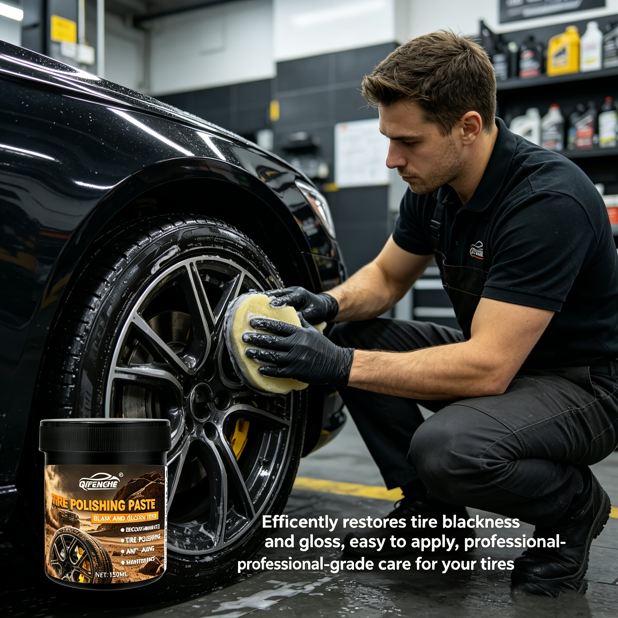 Car Tire Polish Paste Kit - Hi - Wax Applicator Pad のレビューと価格