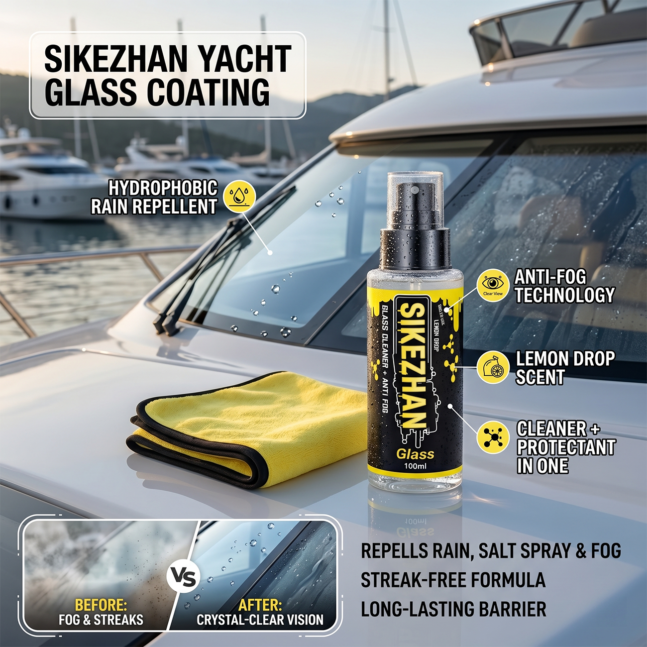 2-in-1 Anti-Fog Spray & Glass  - Glass Cleaner Streak のレビューと価格