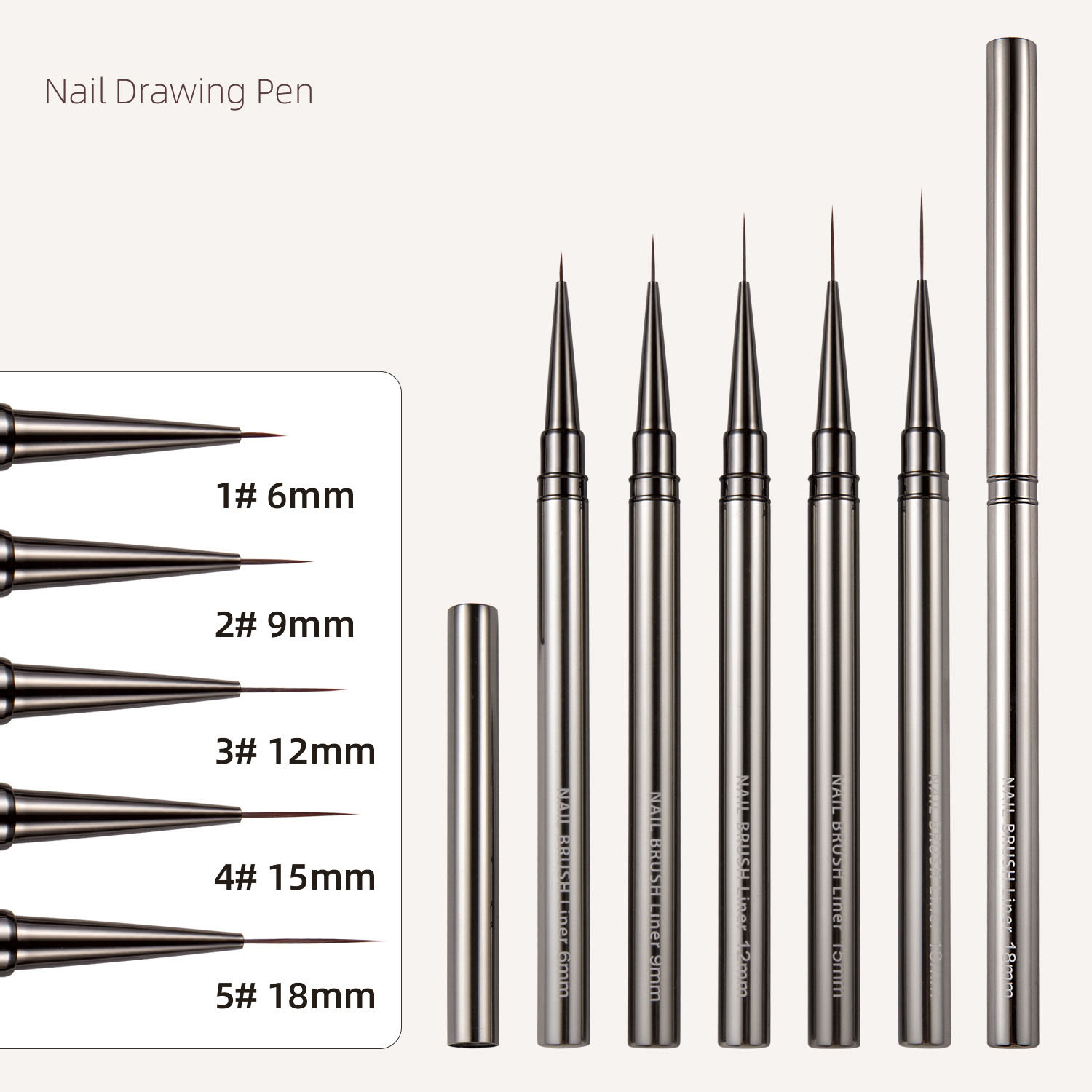 1/3/5pcs Nail Art Liner Brushe - Detailing Brush Set のレビューと価格