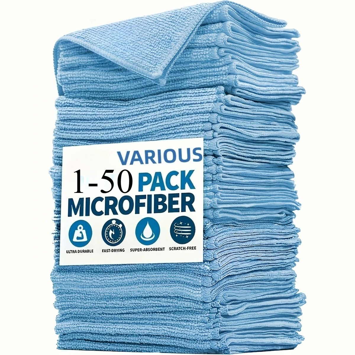 1-50pcs Light Blue Microfiber  - Microfiber Towel Detailing のレビューと価格
