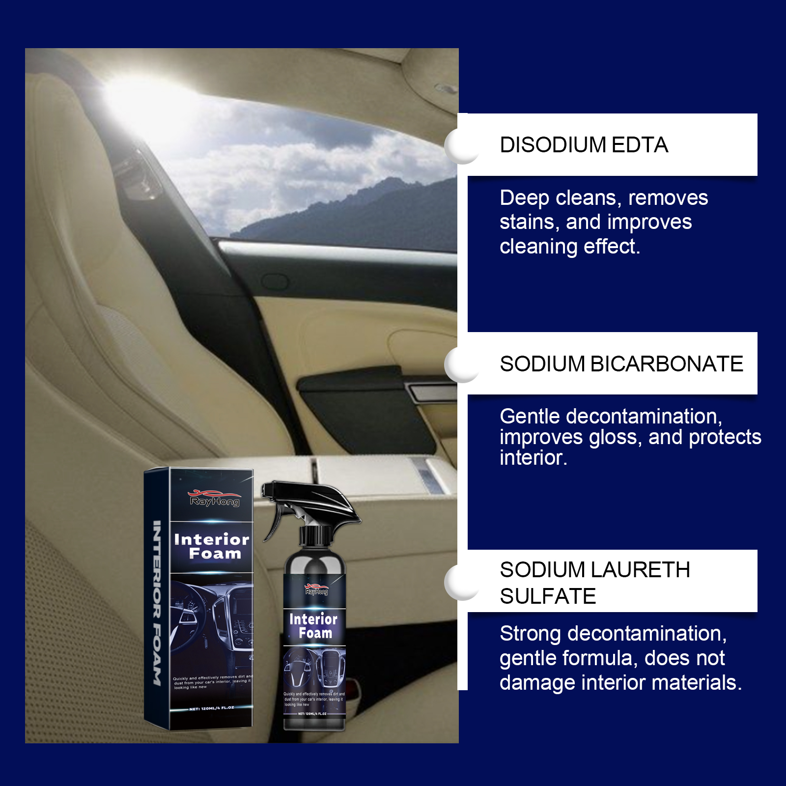 Multi-purpose Car Interior Foa - Seat Cleaner Fabric のレビューと価格