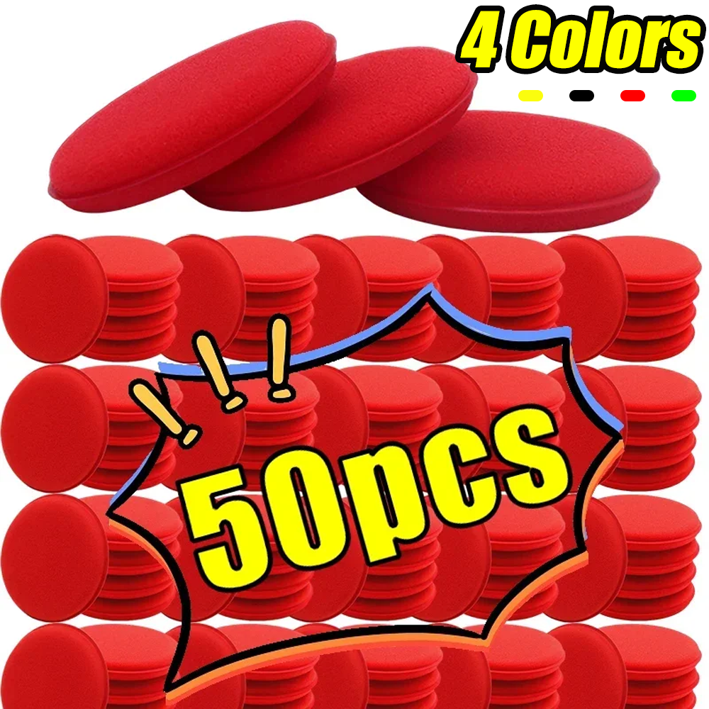 50pcs Round Car Ultra Soft Foa - Wax Applicator Pad のレビューと価格