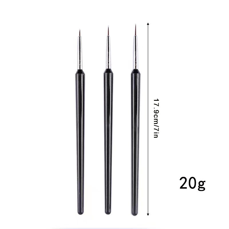 3Pcs Ultra-fine Nail Art Liner - Detailing Brush Set のレビューと価格