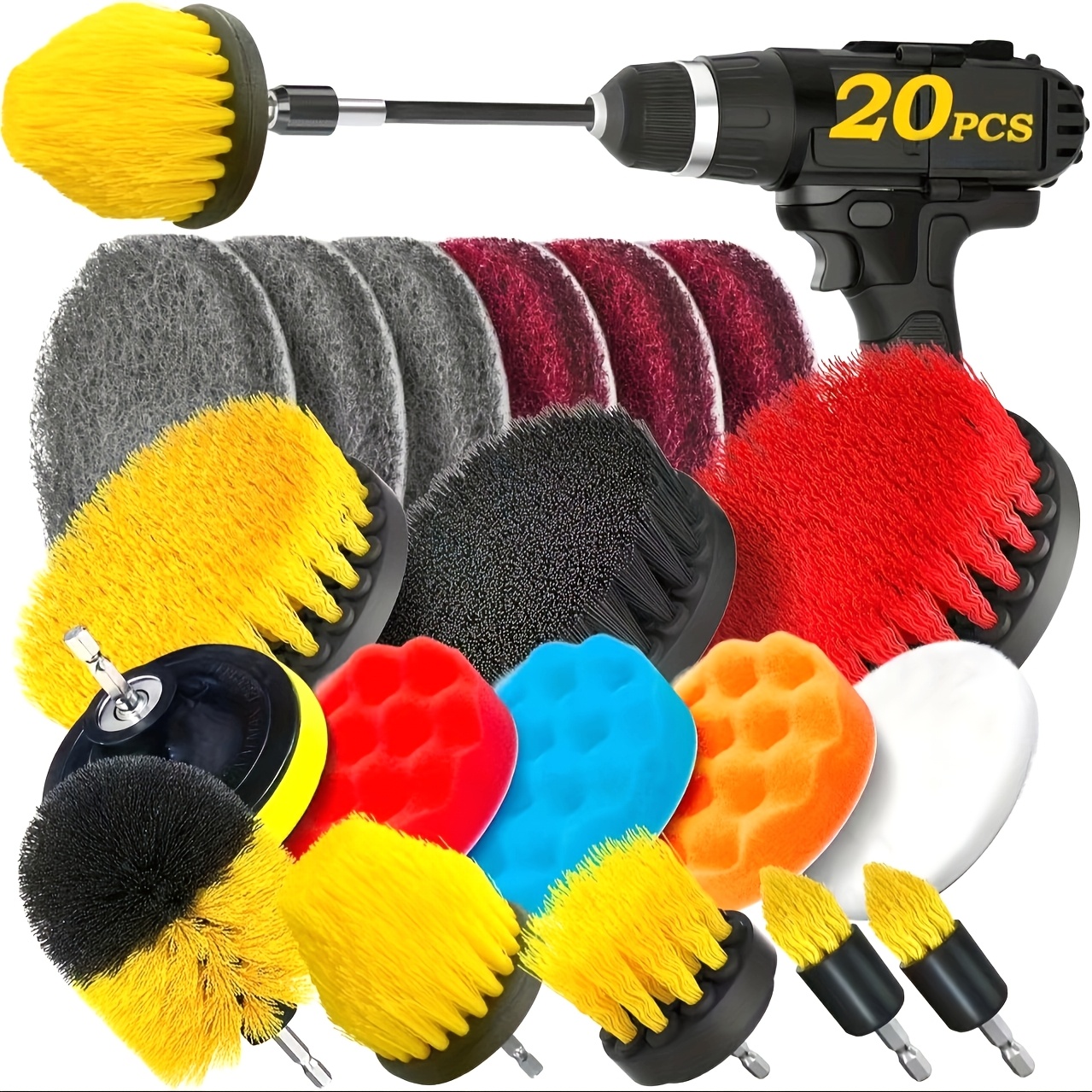 20Pack Drill Brush Attachments - Car Cleaning Brush のレビューと価格