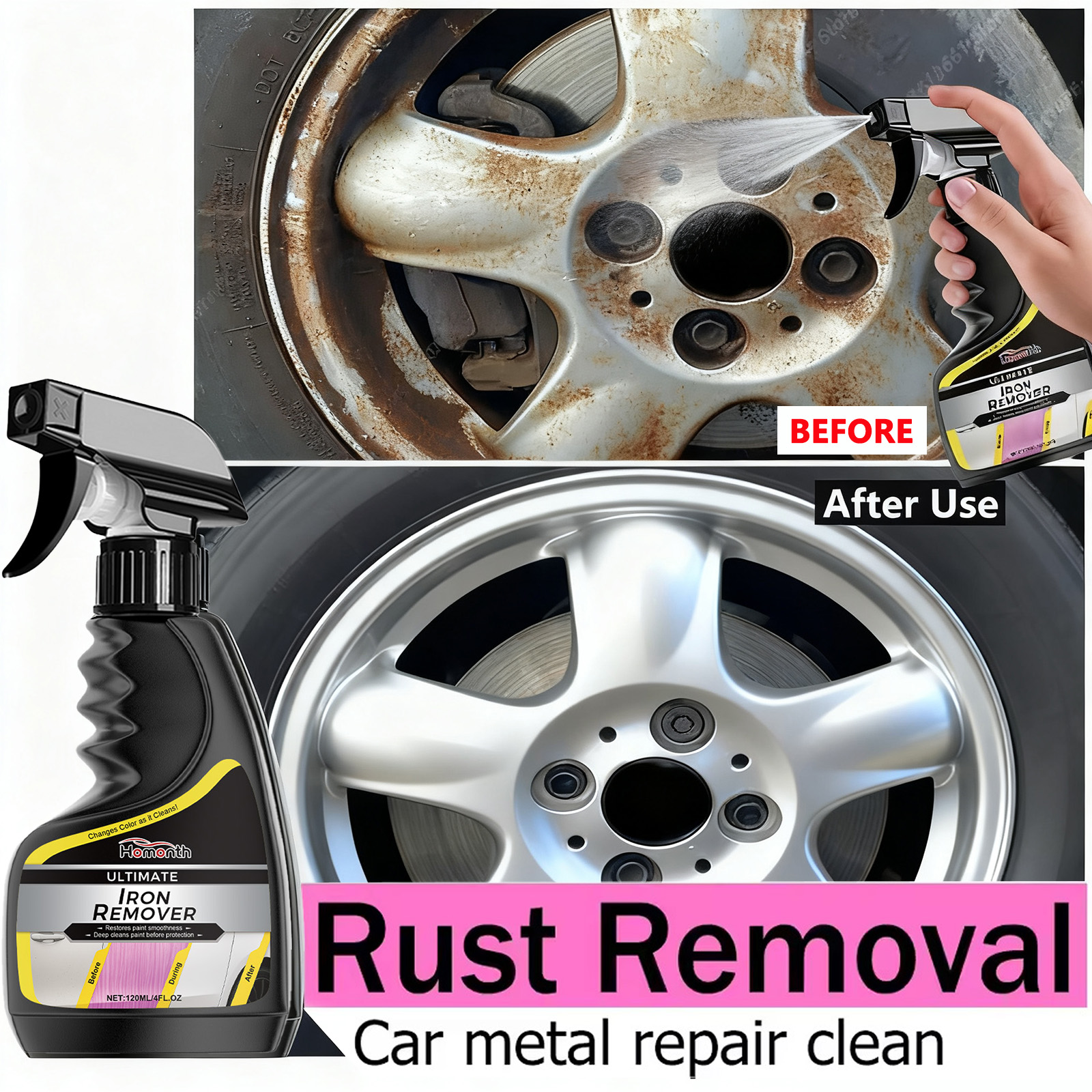 Car Wheel Cleaner Rust Remover - Wheel Cleaner Alloy のレビューと価格