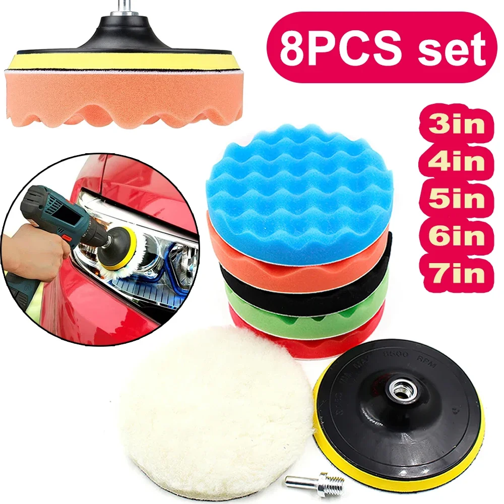 New 8Pcs Car Polishing Pads Ki - Polish Pad Set Buffer のレビューと価格