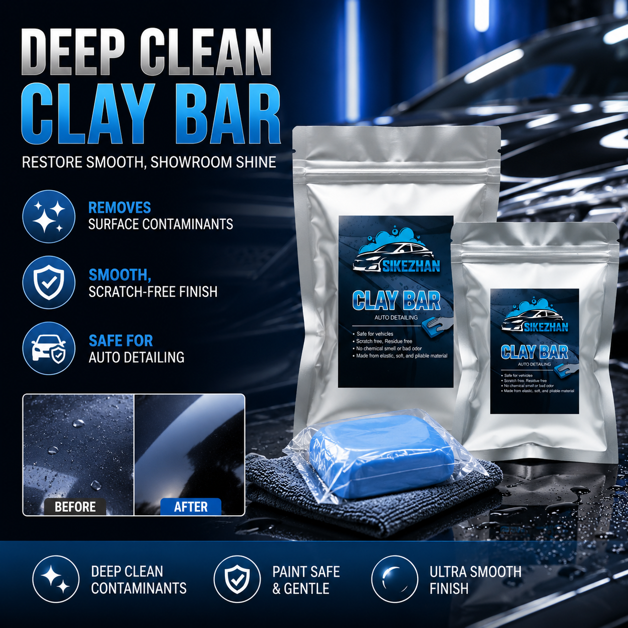 SIKEZHAN Magic Car Clay Bar fo - Clay Bar Lubricant のレビューと価格