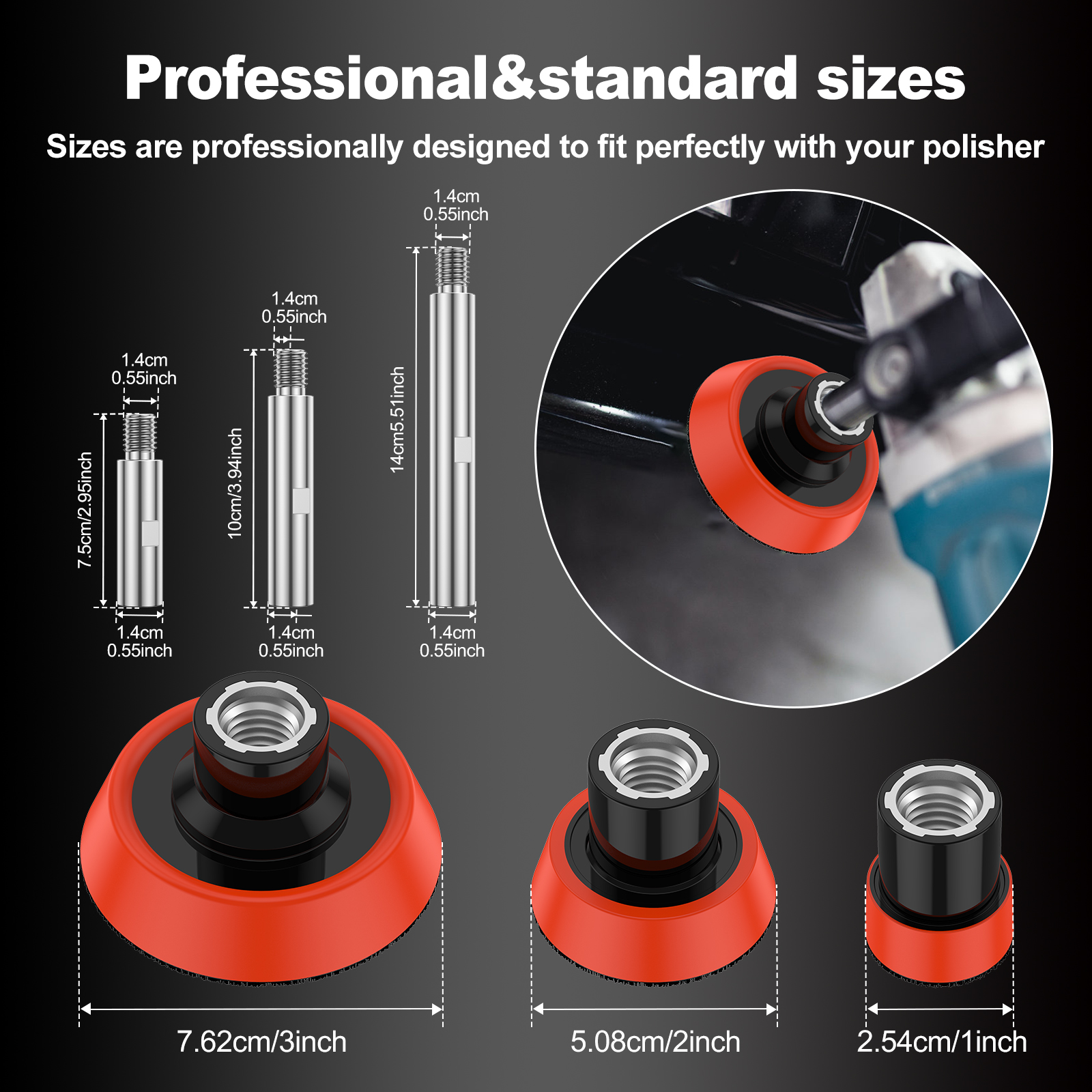 M14 Thread Polisher Extension  - Polish Pad Set Buffer のレビューと価格