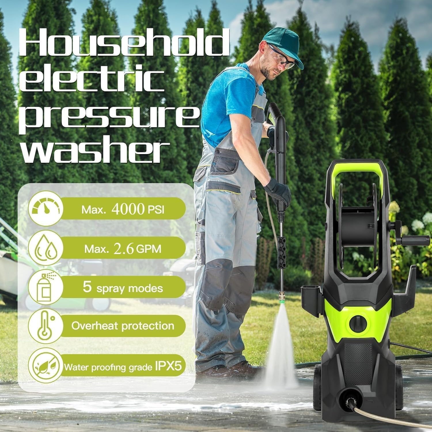 4000PSI Electric Pressure Wash - Pressure Washer Foam Gun のレビューと価格