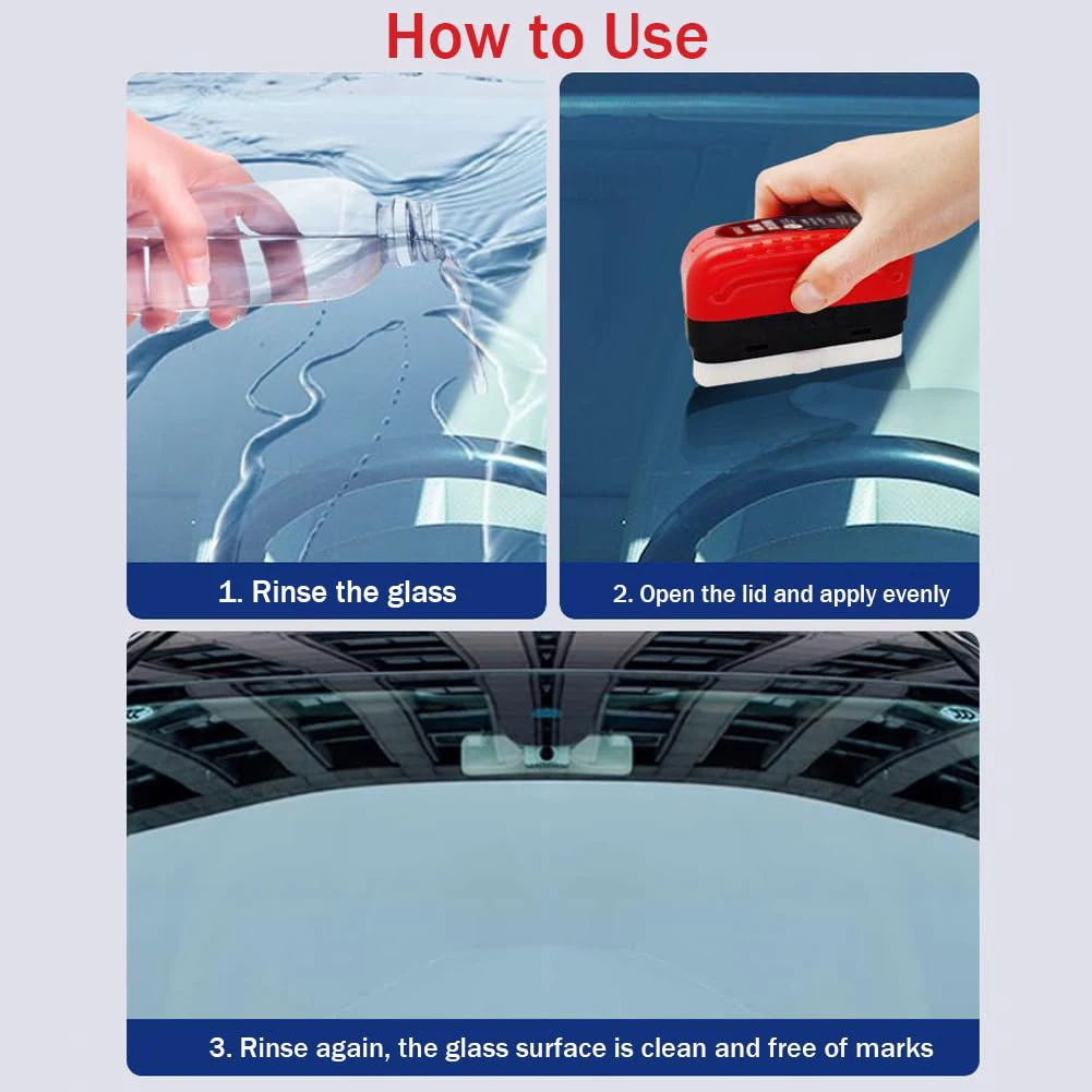 Car Glass Oil Film Remover Aut - Car Cleaning Brush のレビューと価格