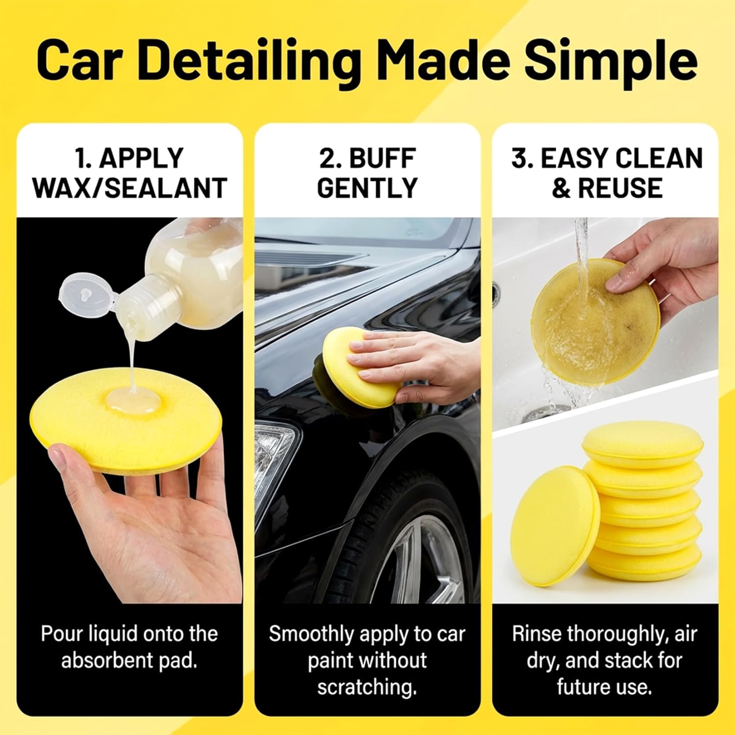 Foam Applicator Pads 4 Inch 12 - Wax Applicator Pad のレビューと価格