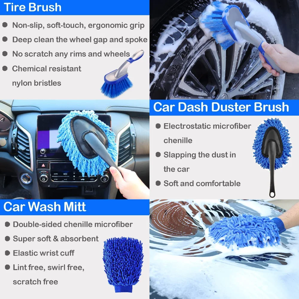 Car Wash Brush Set Detailing B - Dirt Brush Interior のレビューと価格
